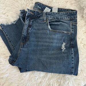 Time and Tru Blue Straight Leg Jeans Distressed Style